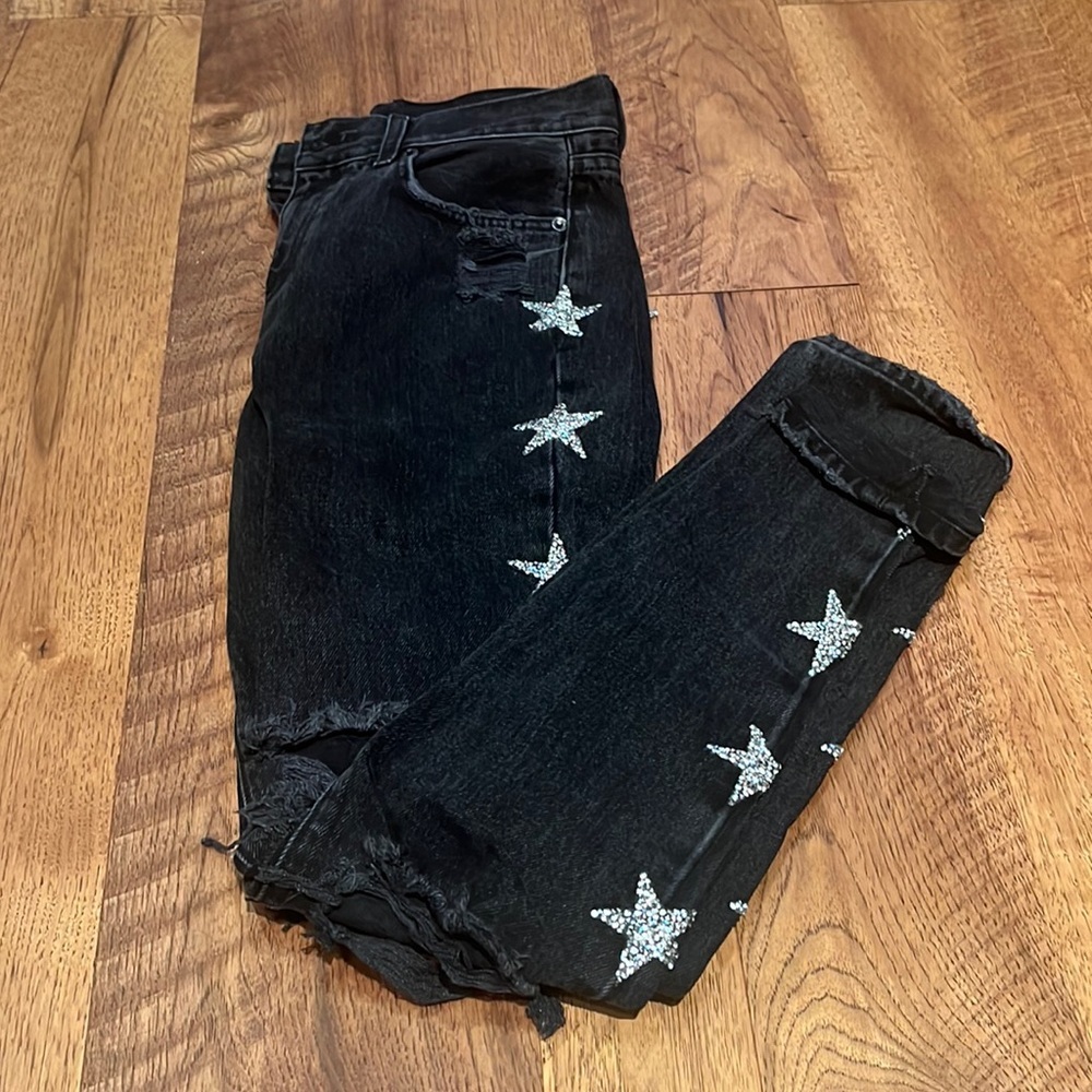 CARMAR Woman’s Black Star Sequin Jeans Size 26
